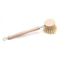 DiYue Homeware DIY209307 Kitchen Cleaning Bamboo Brush Bristle Eco Friendly Beech Wood Long Handle Round Dish Washing Brush Tool